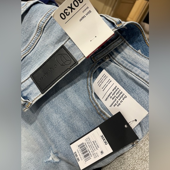 Men's Slim Fit Tapered Jeans - Original Use Light Wash 30x30 - Picture 4 of 5